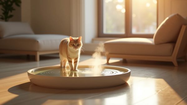 Offrez à votre chat une fontaine à eau silencieuse et design
